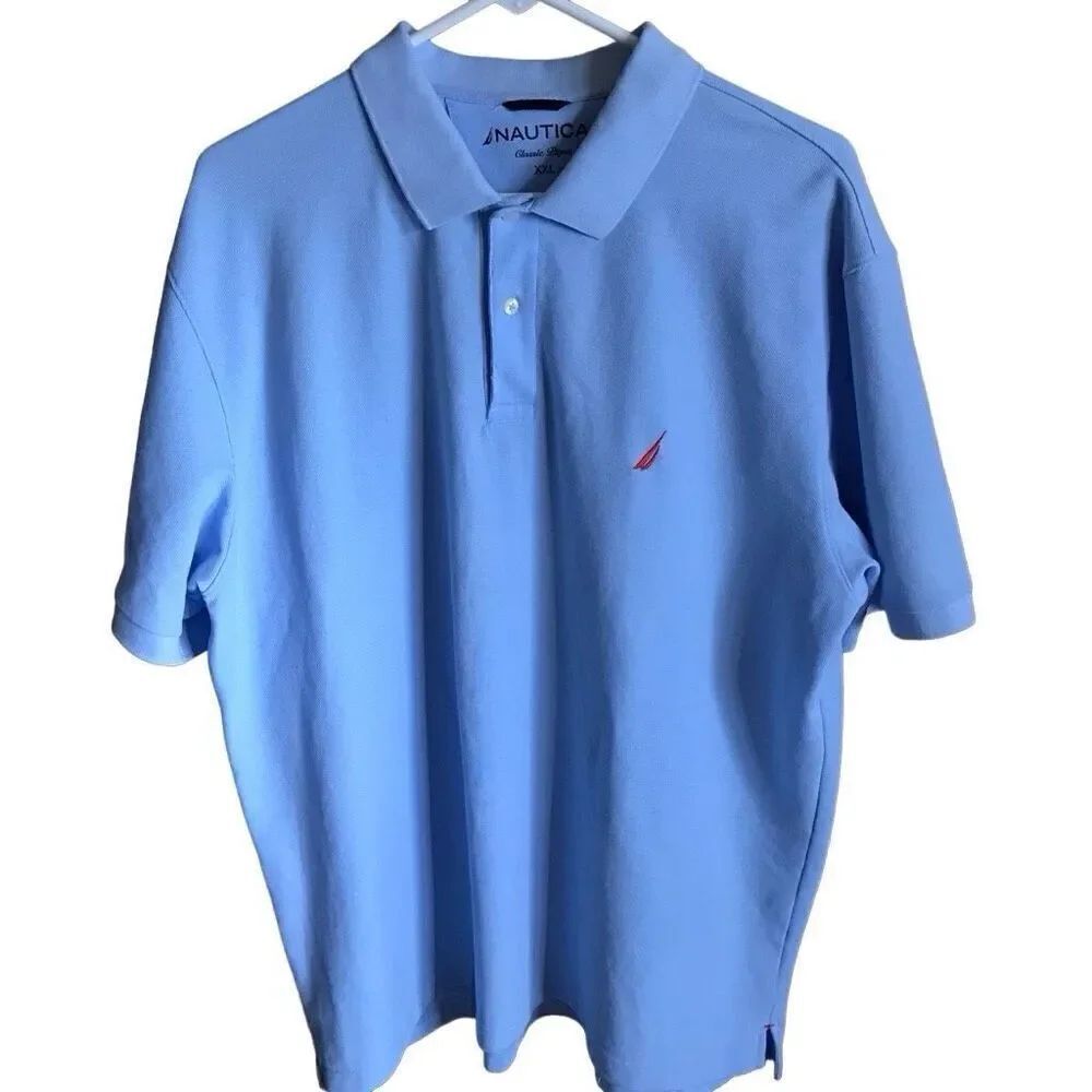 Nautica light Blue polo shirt men’s SZ XXL short sleeve golf athletic
